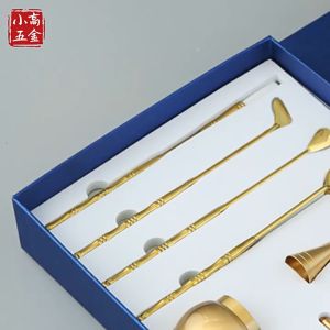 11Pcs Set Alat Segel Dupa Tembaga Murni Alat Pemotong Segel Pembakar Dupa Dengan Kotak Hadiah