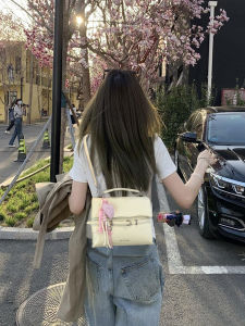Yellow ExquisiteKelly Lady Backpack Shoulder Bag 2025 New Autumn Luxury Lightweight Unique High-End Feel Small Casual Bag