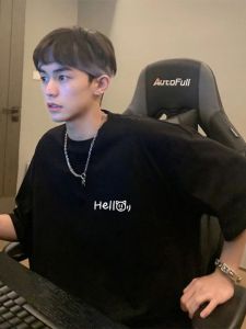 Mens Pure ผ้าฝ้าย เสื้อยืดแขนสั้น 260g เฮฟวี่เวทสไตล์ญี่ปุ่น ฤดูร้อน อินเทรนด์ ยี่ห้อ นักเรียน หลากหลาย ครึ่งแขน เสื้อท่อนบน