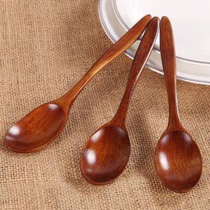 18cm Natural Wood Japanese-style Environmental Tableware Cooking Honey Coffee Mixing Wooden Spoon for Eat Soup Spoon