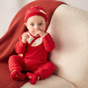 MINI BALA | Red Newborn Onesie for Celebrations