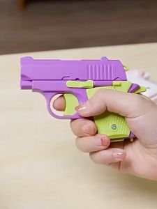 Kids Plastic Folding Colorful 3D Mini Carrot Gun Toys Kid Stress Relieving Radish Gun Toy Boy Cool Birthday Gift