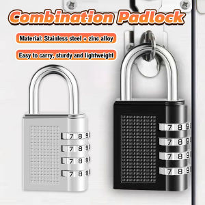 E.B. 4 Digit Number Combination Padlock Extra Large Resettable for School Gym Locker Outdoor Fence Hasp