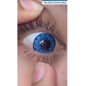 COD SOFTLENS DAISY FLOWER BLUE 14.5MM BY PINKIN NORMAL DAN MINUS TINGGI