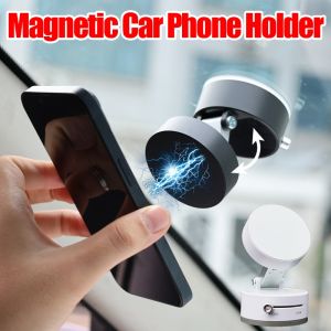 🔥HOT🔥2025 New Double-Sided Suction Cup Magnetic Phone Holder 360° Rotating Foldable Vacuum Adsorption Car Phone Holder Suitable for Windshield Dashboard Navigation Holder