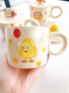 cốc ly sứ/ ly sứ hoạt hình dể thương có nắp /500ml