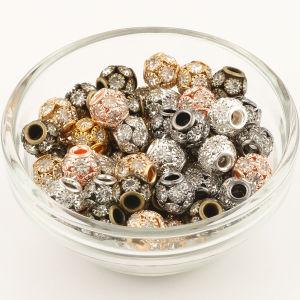 8mm 10mm Big Hole Rhinestone Crystal Beads Copper Loose Spacer Round Rondelle Beads for Jewelry Making DIY Bracelets Accessories