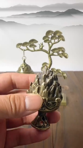 香炉 Vertical Incense Burner Mini Alloy Hollow Incense Holder Portable Tabletop Ornamentarom Atherapy Fragrance 檀香 香爐 銅