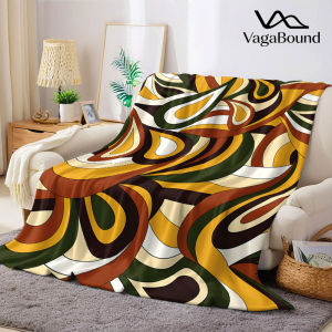 BILIBILI | Vintage Swirl Teardrop Flannel Blanket Warm Soft Halloween Christmas Decorative Couch Warm Cozy All-Season Gift