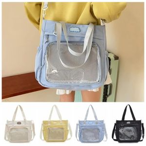 JIYAN2866 Y2K Harajuku Shoulder Pain Bag Clear Japanese Style Crossbody Bag Large Capacity High School Bag School