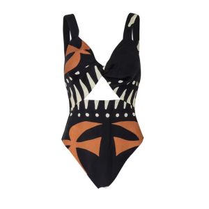 2025 Winter Bohemian One-Piece Swimsuit Set Slimming Cover-Up Hot Springs Vacation Beautiful Womens Casual Swimwear