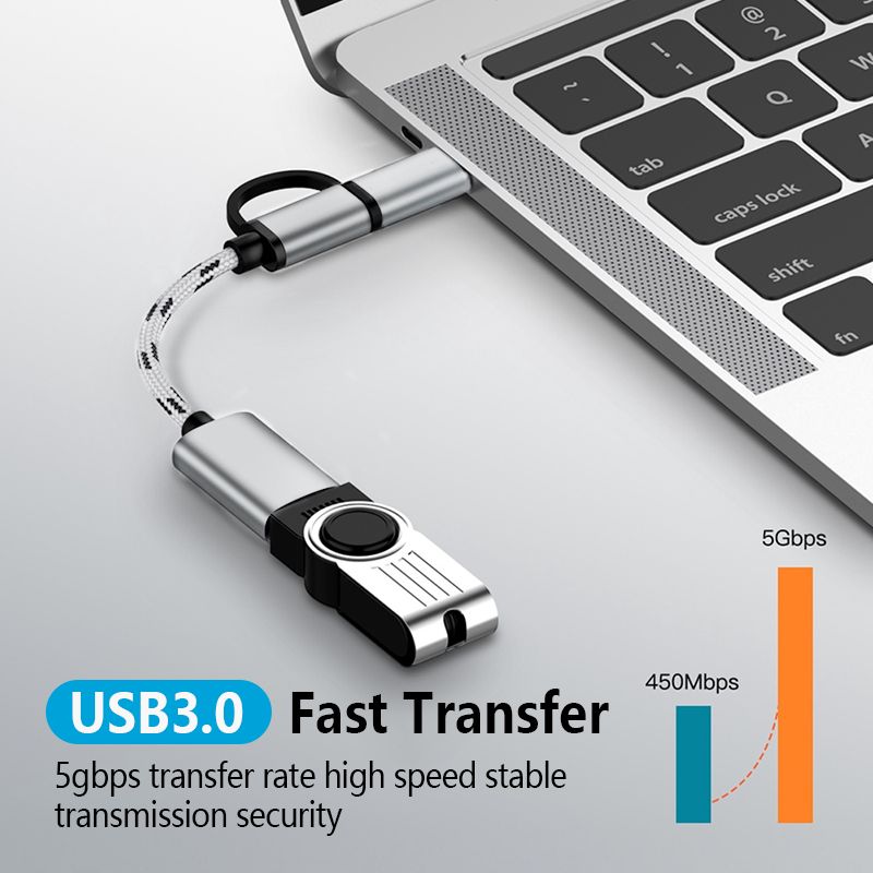 2 IN 1 USB OTG Micro USB+Type-C to USB 3.0 Ultrahigh speed For Android Smart Phone Tablets PDAs Converter Cable B191