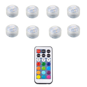 Mini Submersible LED Lights with Remote Control - Small Tea Light Underwater Light Battery Powered for Party Event Vase Fishtank