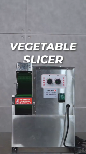 150KG/H High Output Electric Vegetable Slicer Double Frequency Speed Control Commercial Onion Chili Cutter 1mm-35mm Adjustable Thickness