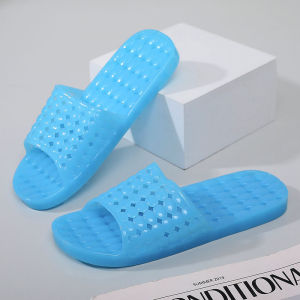 Womens Summer Slip-On Sandals Breathable PVC Material Anti-Slip Bathroom Home Use Hollow out Design Comfortable Flat Heel
