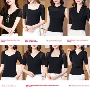 Summer New Arrival Short Sleeve T-Shirt Temperament Mesh Yoga Classical Dance Stretch Silm Half Sleeve Shirt Exercise Clothing