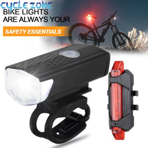 USB Rechargeable Bike Light Front Light Red Taillight Easy to Install 3 Modes Bicycle Accessories for the Bicycle