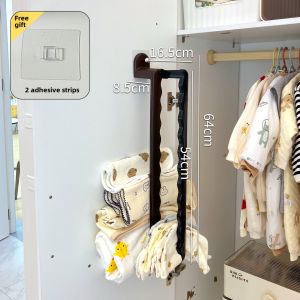 Baby Clothes And Bibs Wall-Mounted Storage Rack Wardrobe Space Organizer No-Tool Installation ABS Plastic Fixed-Shelf Design