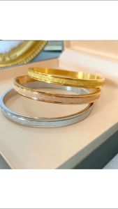 กำไลสแตนเลส OYJR หุ้น เรียบๆ สำหรับหญิง กำไลไม่ลอก กำไลข้อมือ