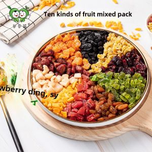 ผลไม้แห้งรวมขนมขบเคี้ยวรสที่เก็บรักษาไว้มะม่วงสตรอเบอร์รี่เม็ดหั่นลูกเต๋า 500 กรัมเหมาะสําหรับการอบไส้เค้กดวงจันทร์