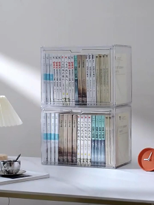 กล่องเก็บหนังสือ กล่องพลาสติกใส พร้อมฝาปิด สําหรับใส่จัดเก็บเอกสาร หนังสือ กล่องเก็บใบรับรองกระดาษ กันฝุ่น มีซ้อนได้