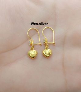 ANTING KAIT DEWASA LOVE GOLD PERAK 925 ASLI LAPIS EMAS