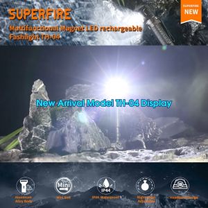 SUPERFIRE Multifunctional Flashlight Rechargeable Head Light LED Super Bright Headlamp Portable Work Light Emergency Waterproof  For Camping Hiking Cycling TH04-S