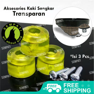 SEMPATI Kaki Tebok Sangkar Kandang Burung Lovebird Murai Pleci Kacer Kenari Ciblek Aksesories Tambahan Kaki Tebok Sangkar Kandang Burung Transparan