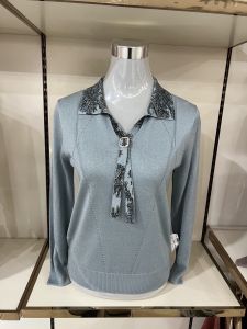 Elegant Early Spring Knitted Wool Sweater Polo Collar Base Layer Top for Middle-Aged Women Fashionable Solid Color Silk Blend