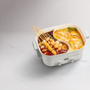 [China Plug Without Adapter] Thermos | Dual-Flavor Electric Hot Pot Home Multi-Function Cooking Pot