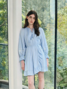 Vero Moda | Đầm Màu Đơn Giản 9 Tay Dài Phong Cách Nghỉ Lễ Mùa Thu