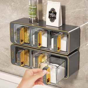 Hộp Đựng Gia Vị Treo Tường Kiểu Ngăn Kéo