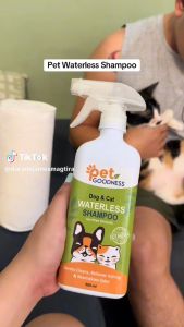 Pet Goodness Waterless Dog & Cat Shampoo 500ml - Pure Organic Plant-Based Formula with Neem Lavender & Coconut Oil for Quick Easy Bathing