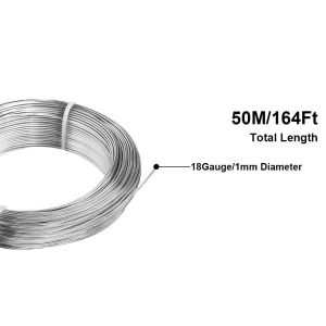0.8mm-1.4mm Silve Aluminum Wire 50M(164 Feet) Bendable Metal Wire for CraftsSculptingArmatureAccessories Making+1 Pliers