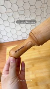 Rolling Pin Kayu Mahoni Premium Pemipih Adonan Kue Pizza Ukuran 33cm