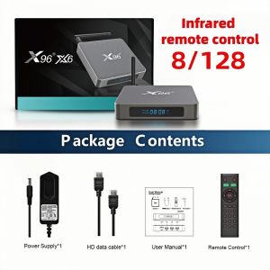 X96 | X96 X6 Android 11 TV Box RK3566 8GB 128GB NPU AI 0.8 TOPS Dual Wi-Fi 2.4G 5G Bluetooth 4.0 1000M LAN USB 3.0 8K UHD Media Player