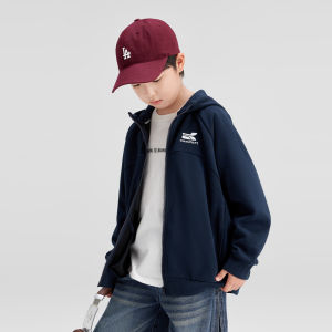 Boys Hoodie Jacket Spring Autumn New Style Childrens Cardigan Zipper Closure Windproof Machine Washable Casual Long Sleeve
