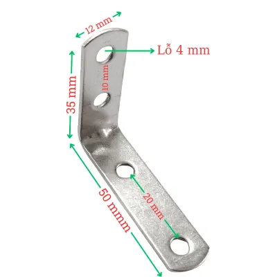 Ke góc L dài ngắn Inox 304 - 35mm x 50mm 50mm x 100mm (10 cái)
