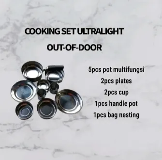Cooking sett ultralight 9set alat masak outdoor
