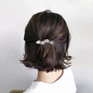 Elegant Lady Half Updo Hair Accessories Sweet Style One Word Clip for Thin Hair Beautiful Back of Head Hairpin