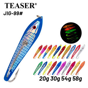 TEASER J99 Single Hook Large Iron Plate High-Carbon Steel Hook Deep-Sea Vessel Fishing UV Light Slow-Sinking Iron Plate Bait