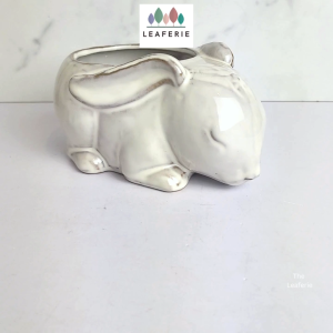 The Leaferie Trudie Rabbit plant pots. Ceramic flowerpot . flowerpots . flower pot . planter . planters . Flowers
