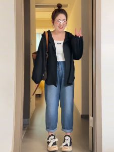 plus Size Hooded Shirt Jacket Women Autumn Winter Slimming Loose Meat Covering Textured French Chic Casual Top