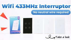 SMATRUL WiFi with 433MHz RF Wall light Switch NO Need Neutral Wire White 1/2/3/4 Gang Glass 220V-240V  Tuya/Smart Life APP Timing for Google/Alexa/天猫精灵
