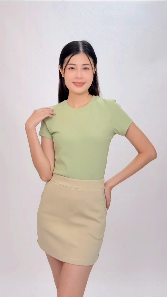 Oxwhite Women Round Neck Ribbed Knit Top
