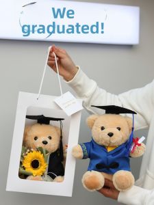 GUAIGUAIMAO | Customizable Logo School Emblem Graduation Gift Teddy Bear Plush Toy