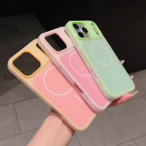 2in1 Candy Jelly Color Magnetic For Magsafe Wireless Charge Matte Case for iPhone 17 Air 16 15 14 13 12 11 Pro Max Bumper Cover