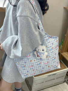 Cute Cartoon Dog Large Capacity Womens Shoulder Bag Handbag Commuter School Bag Soft Polyester Inner Lining Magnetic Buckle