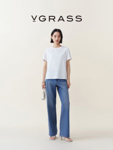 V·grass/V-GRASS | Quần Jeans Ánh Xanh Sâu Ôm Slim Fitting