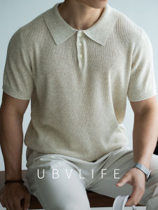 UBV | Retro Style Short Sleeve Knit POLO T-shirt